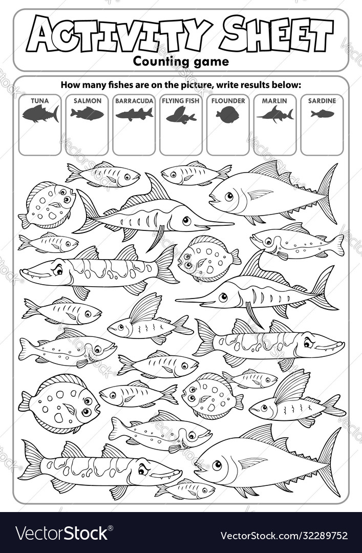 Activity sheet counting game topic 3