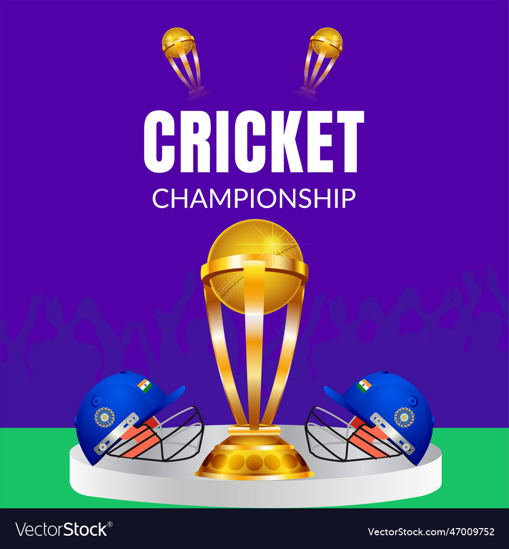 Banner design of cricket championship template Vector Image