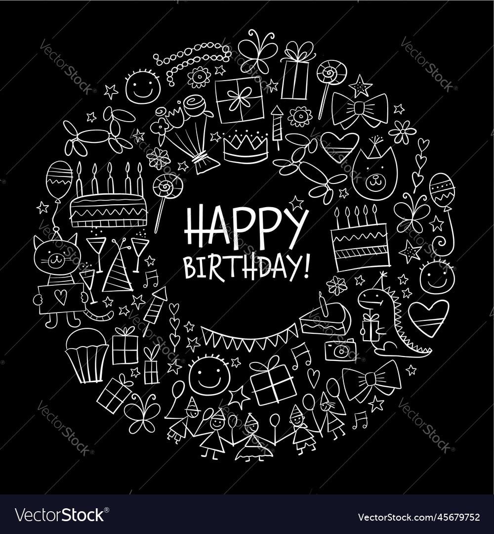 Birthday card design greeting card template Vector Image Birthday card design greeting card template Vector Image
