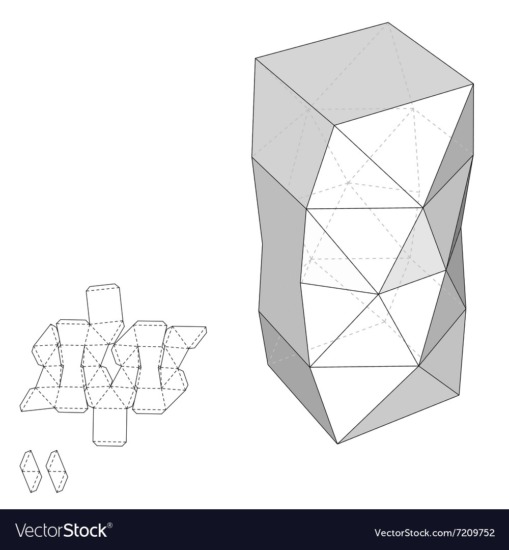 Box with die cut template packing for food