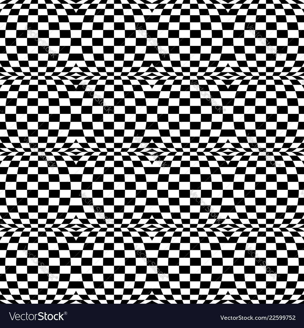 Checkered patterns with distortion deformation vector image Checkered patterns with distortion deformation