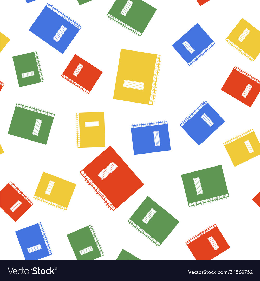 Color notebook icon isolated seamless pattern Vector Image Color notebook icon isolated seamless pattern