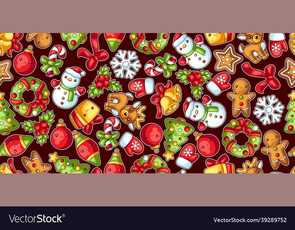 Cute Merry Christmas Seamless Pattern