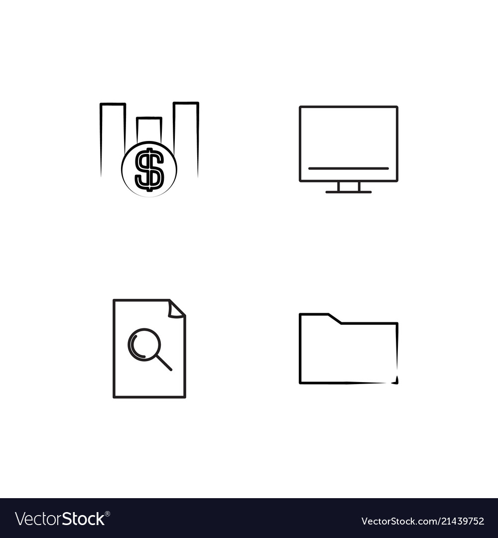 Data analytics linear icons set simple outline