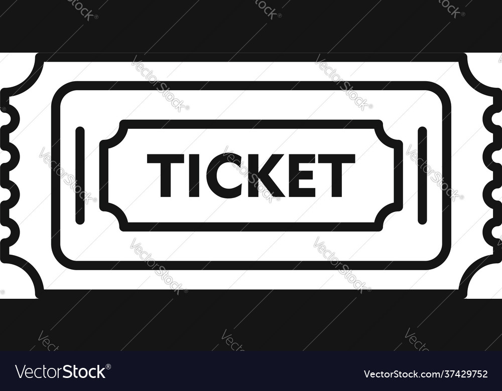 Entrance bus ticket icon outline style Royalty Free Vector