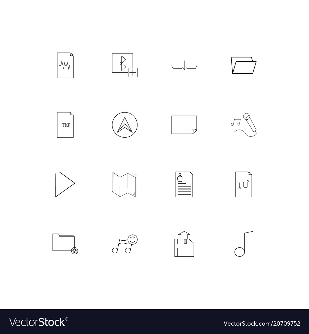 Dateien und Ordner unterschreiben einfache lineare Symbole Set