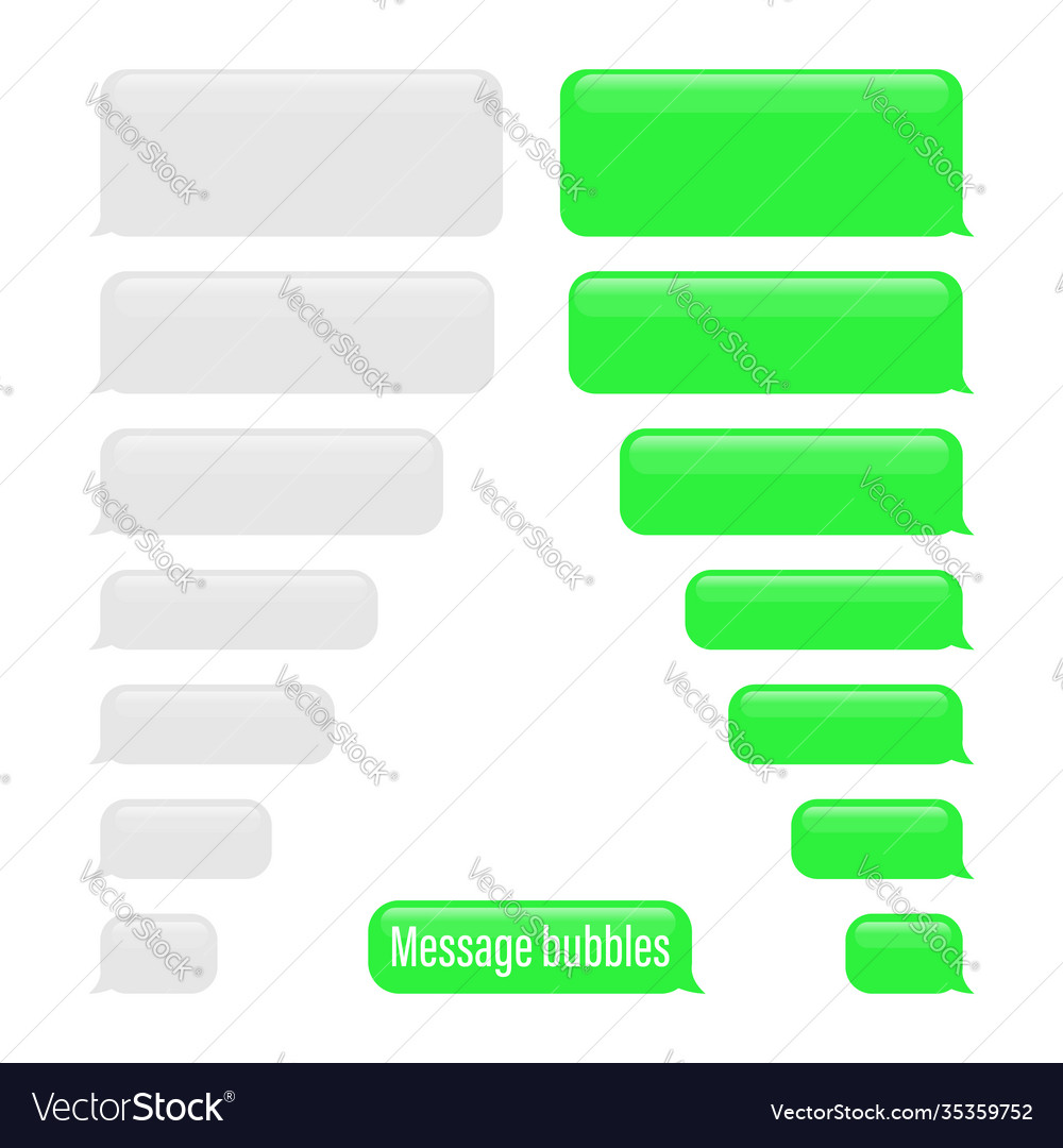 Flat messages bubbles chat interface message vector image Flat messages bubbles chat interface message