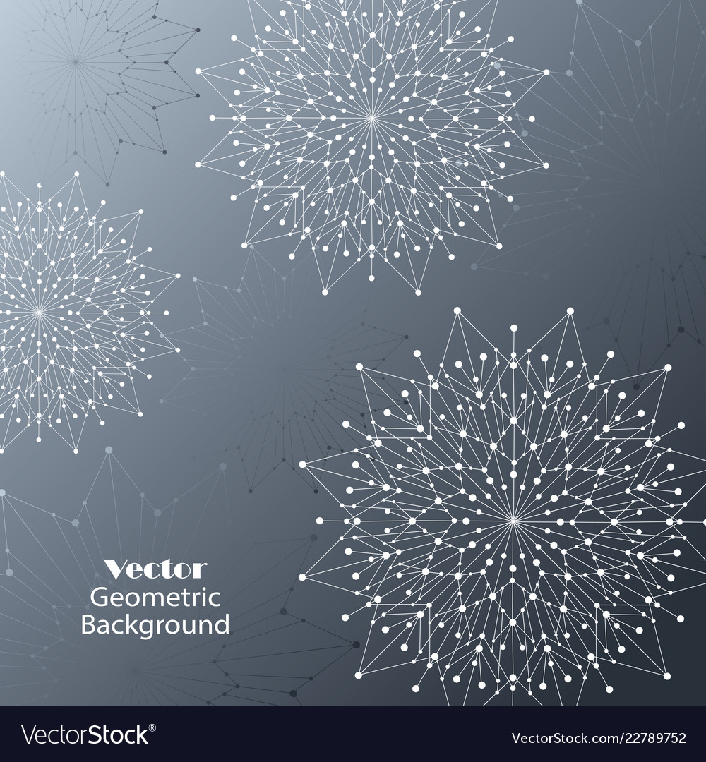Geometric pattern with connected lines and dots vector image Geometric pattern with connected lines and dots