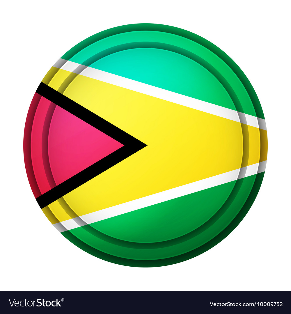 Glass Light Ball With Flag Of Guyana Round Sphere Vector Image