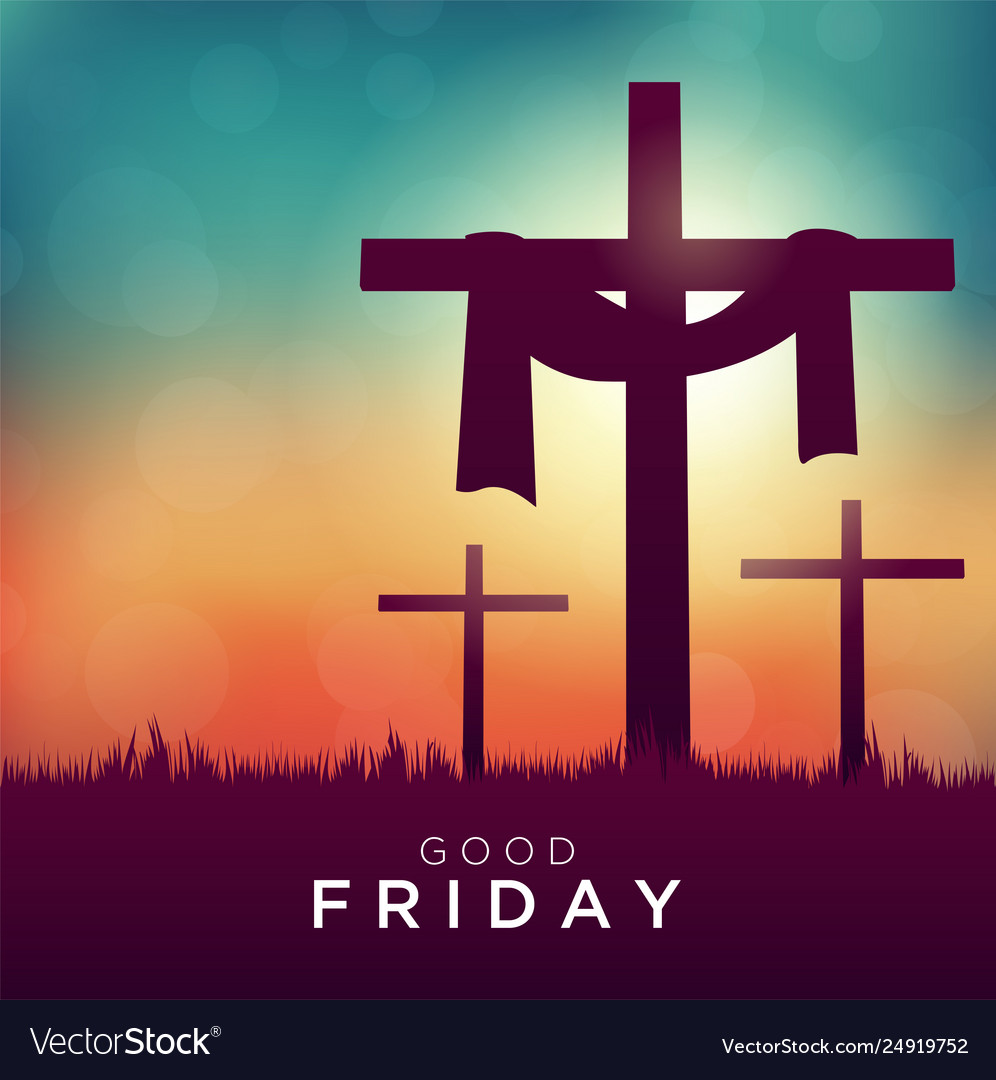 Good friday for christian religious with cross Vector Image