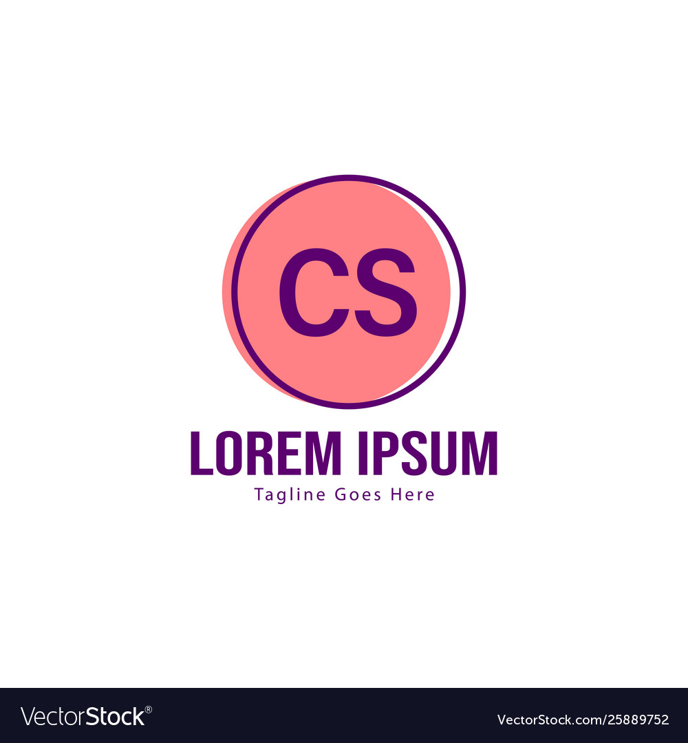 Initial cs logo template with modern frame