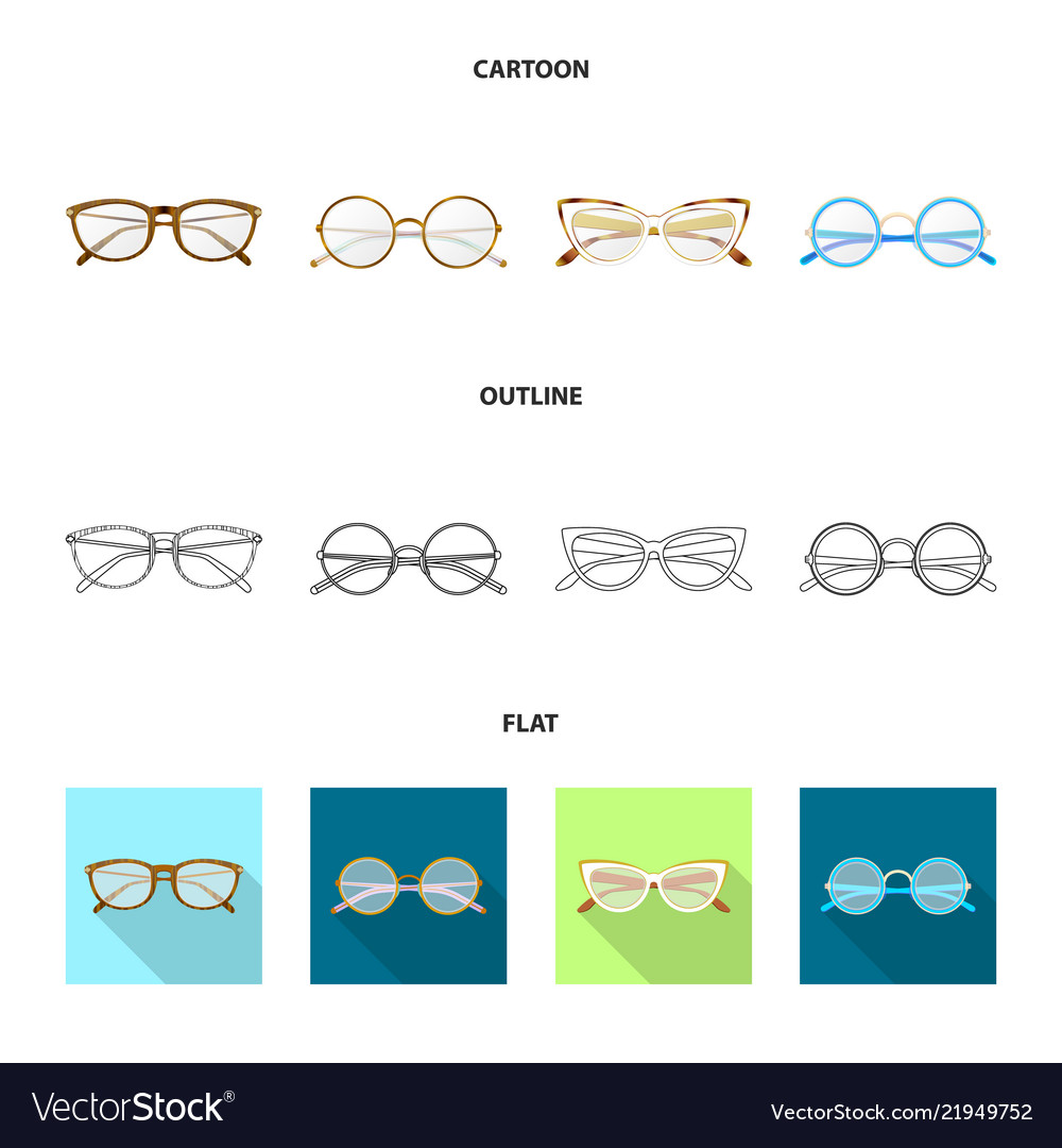 Isolated object of glasses and frame icon set