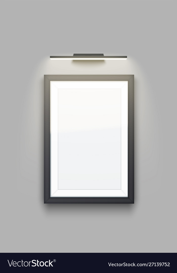 Mockup picture and square frame with light