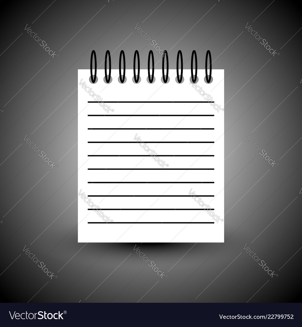 Notebook copybook exercise book with ruled lined vector image Notebook copybook exercise book with ruled lined