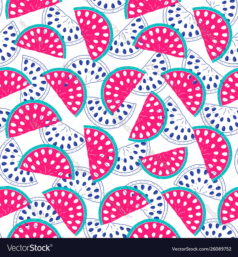 Pattern with watermelon Royalty Free Vector Image