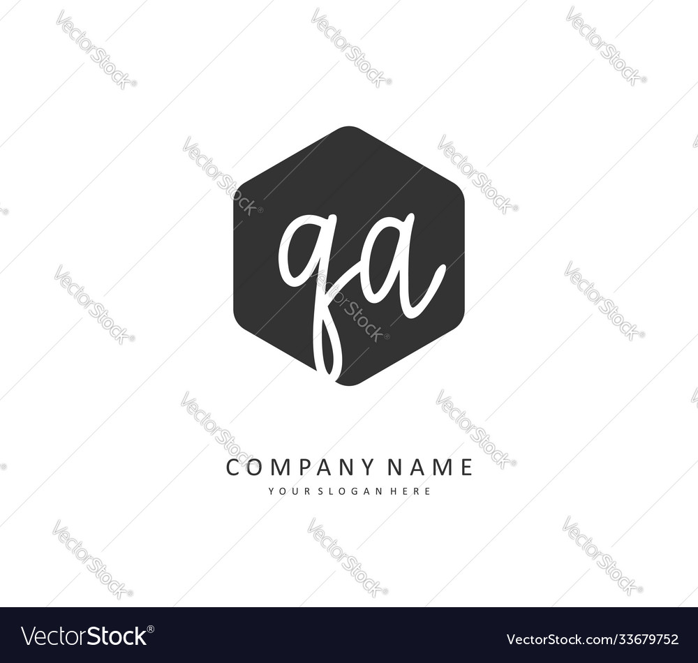 Q a qa initial letter handwriting and signature