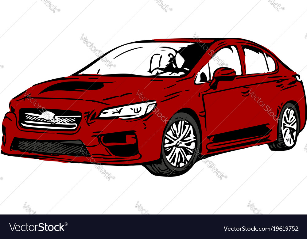 Red sportscar vehicle silhouette Royalty Free Vector Image