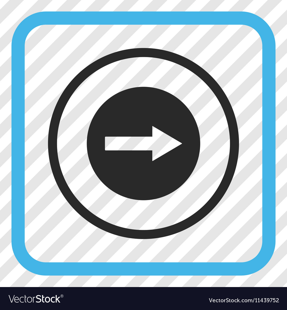 Right rounded arrow icon in a frame