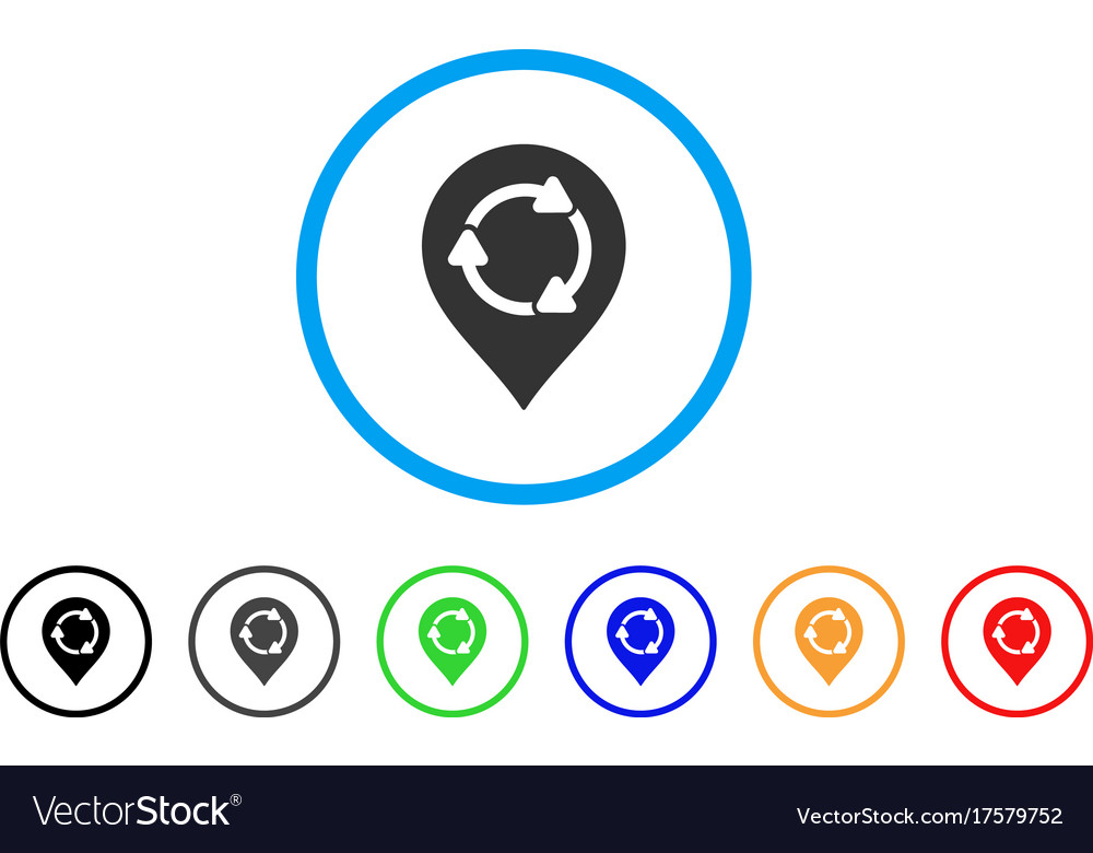 Rotation map marker rounded icon