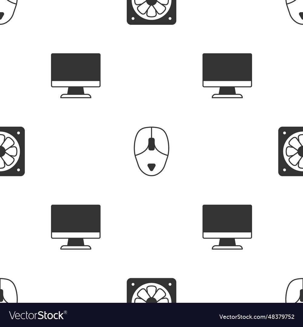 Set computer cooler mouse and monitor screen Vector Image Set computer cooler mouse and monitor screen