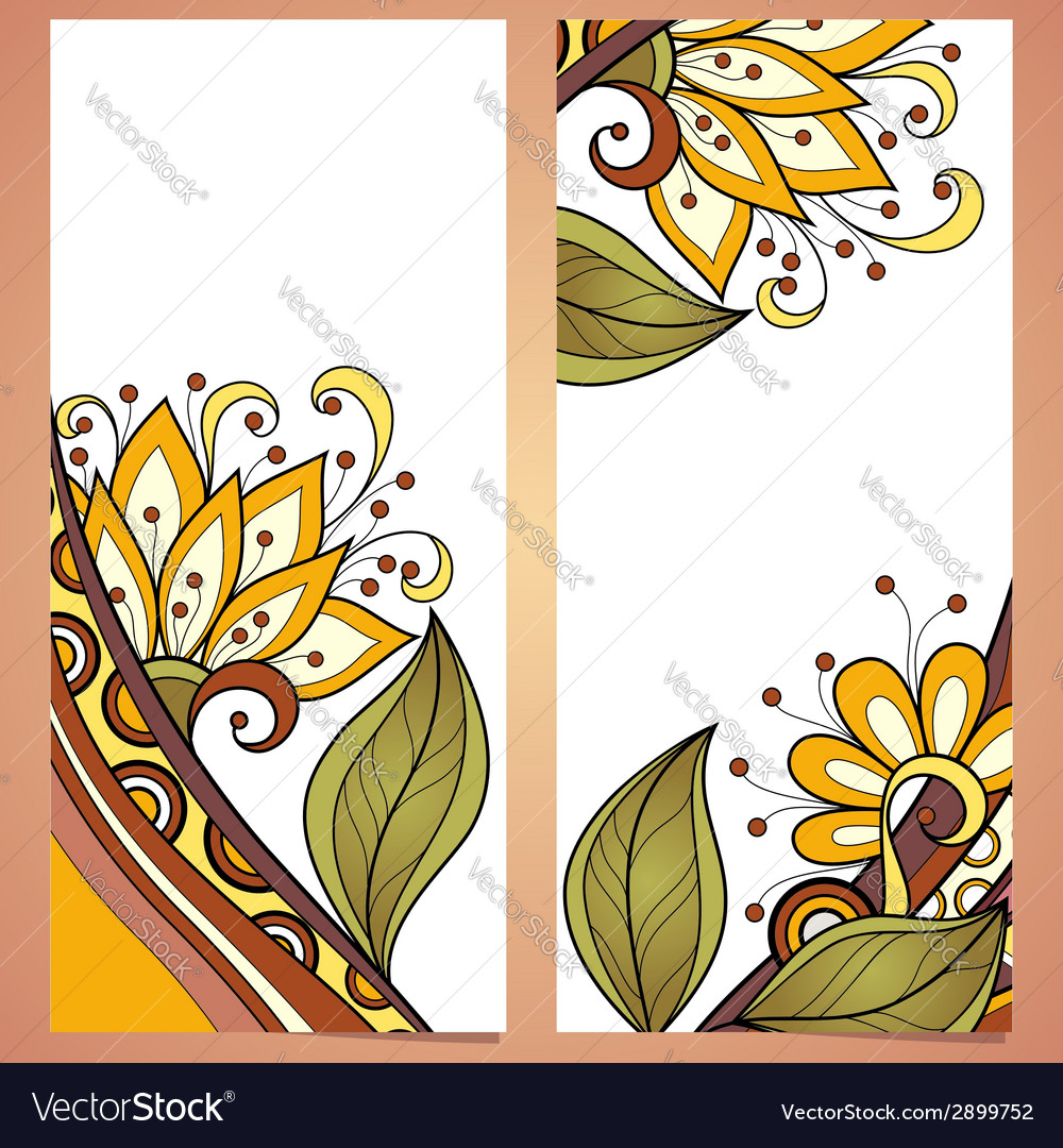 Set of floral banners