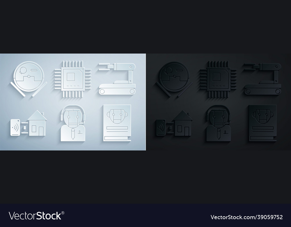 Set worker robot smart home user manual vector image Set worker robot smart home user manual