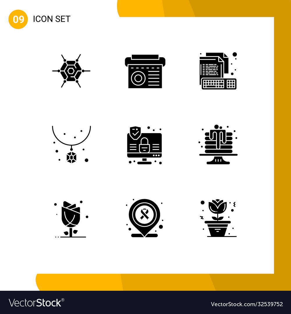 Stock icon pack 9 line signs and symbols