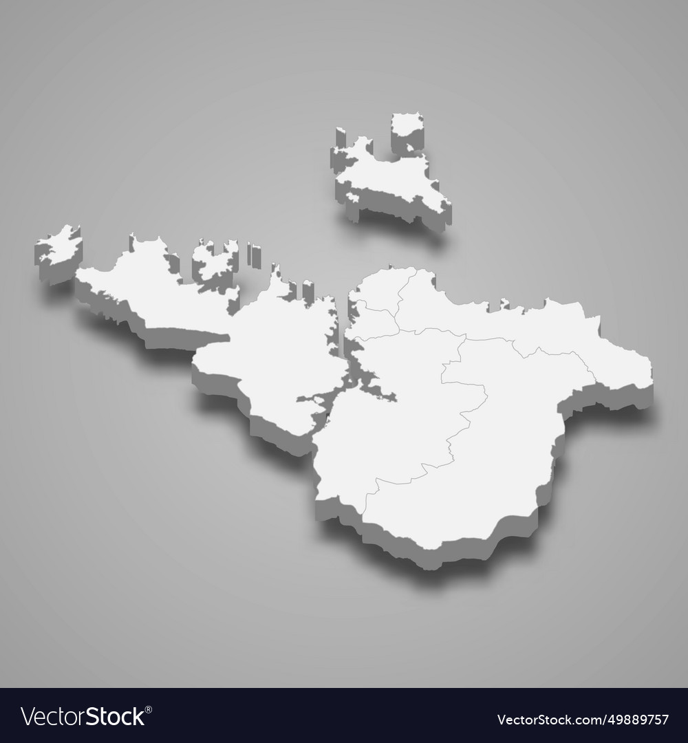 3d isometric map of mwanza is a region tanzania Vector Image