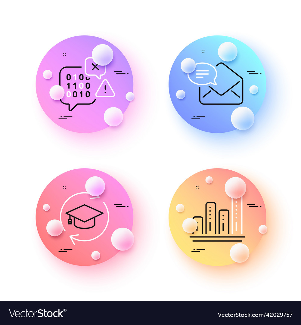 Binary code continuing education and graph chart vector image Binary code continuing education and graph chart