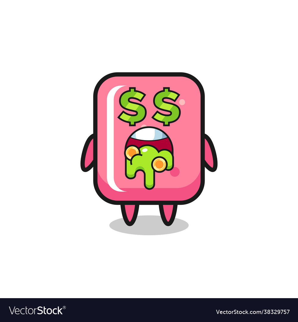 Bubble gum character with an expression crazy