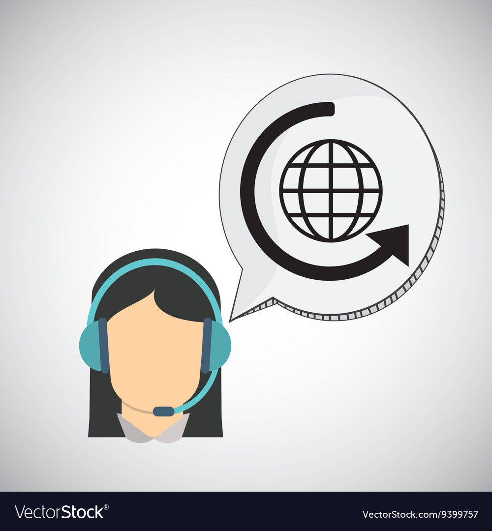 Call center design communication icon flat