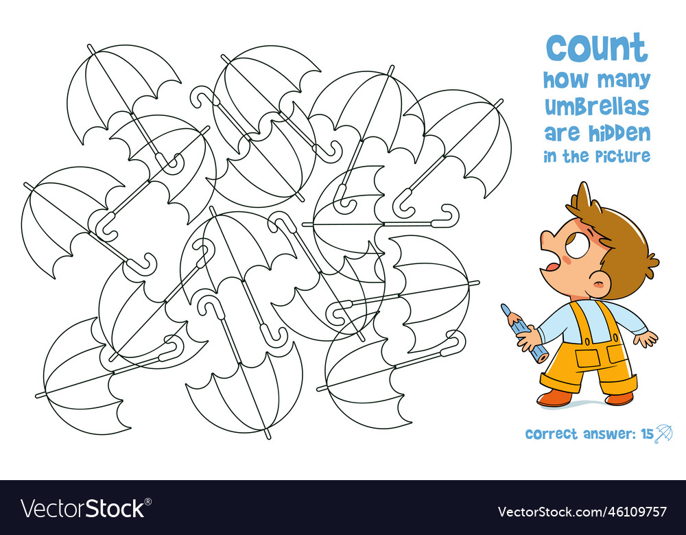 Count how many umbrellas are hidden in the picture