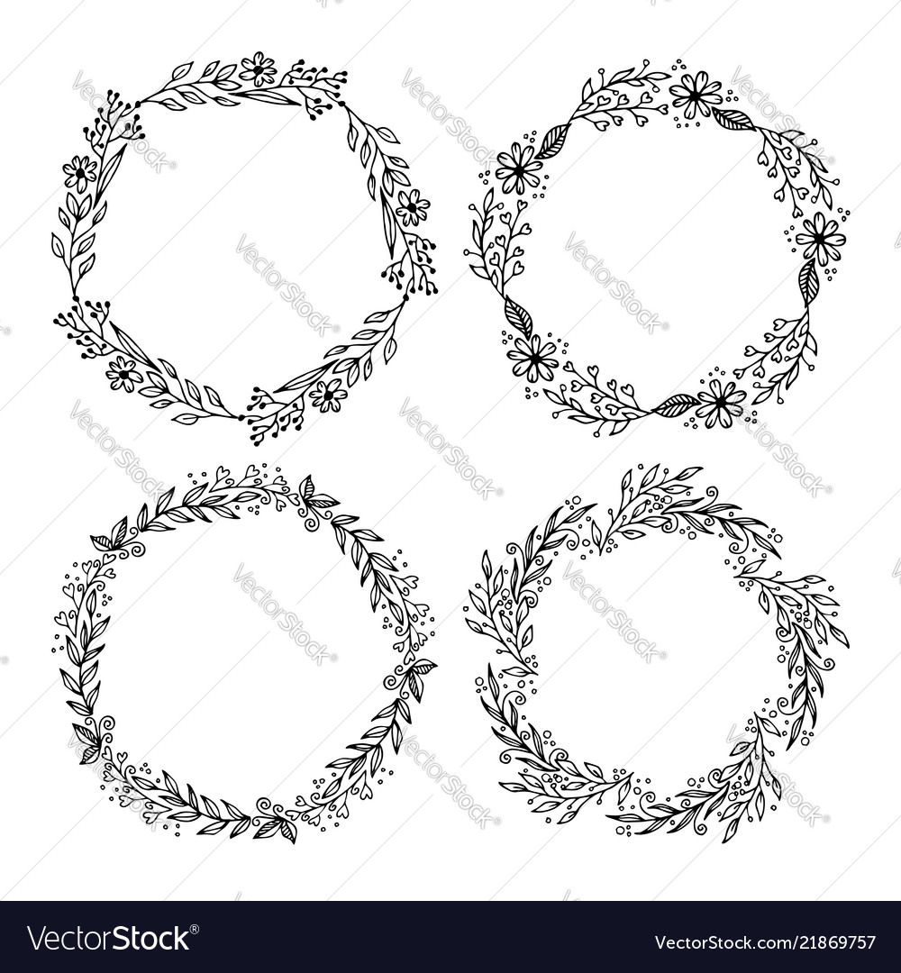 Hand drawn laurels and wreat Royalty Free Vector Image