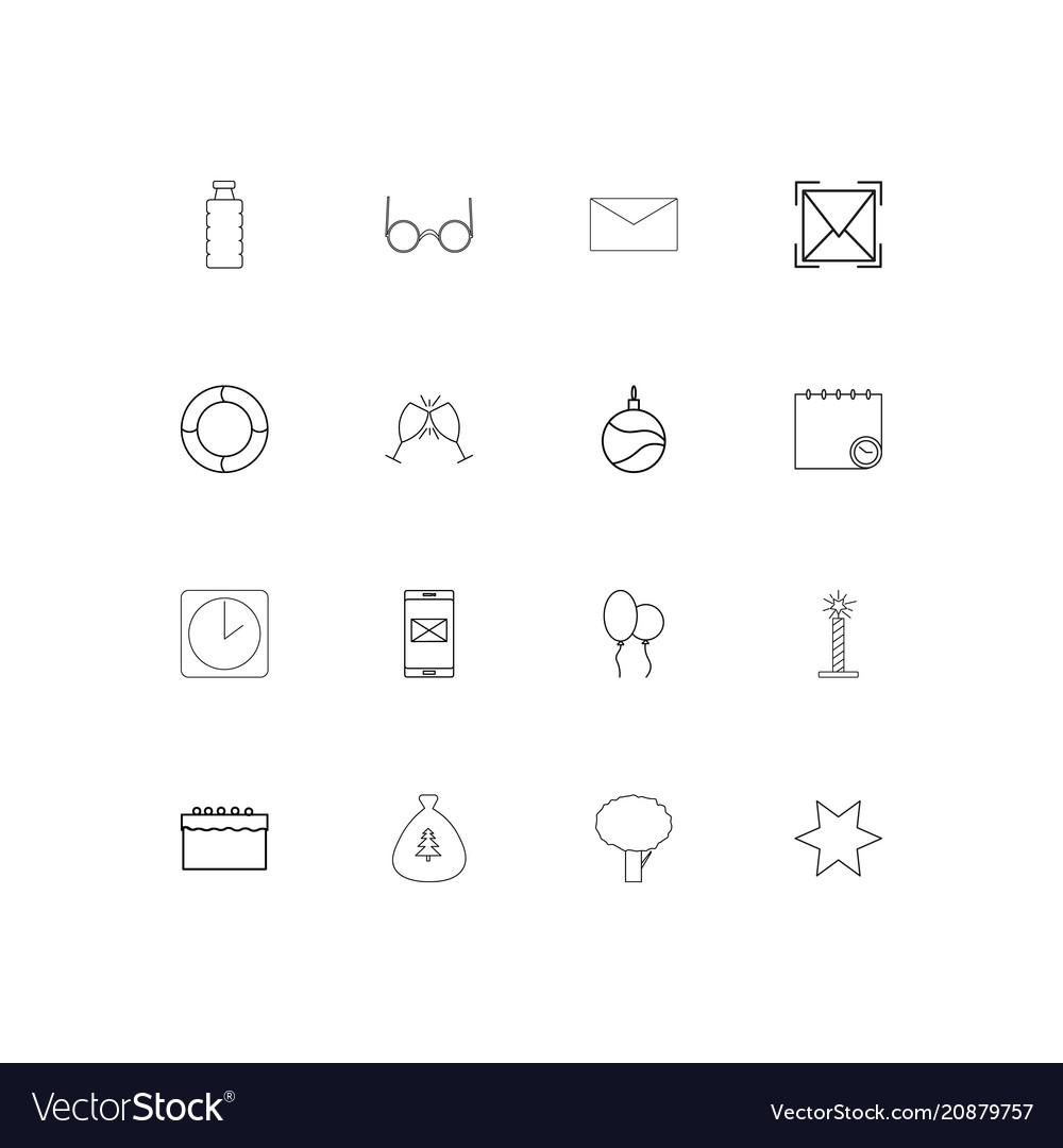 Holidays linear thin icons set outlined simple