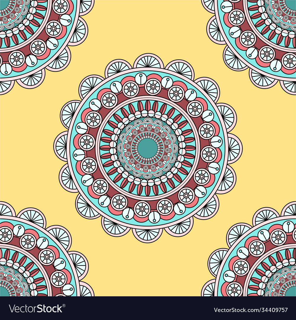 India inspired colorful mandala design pattern Vector Image