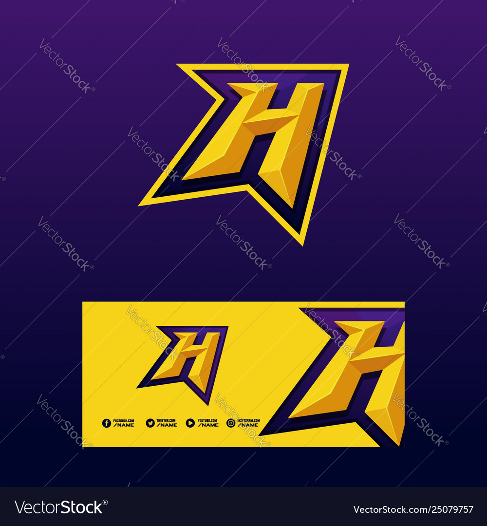 Letter h sport concept template