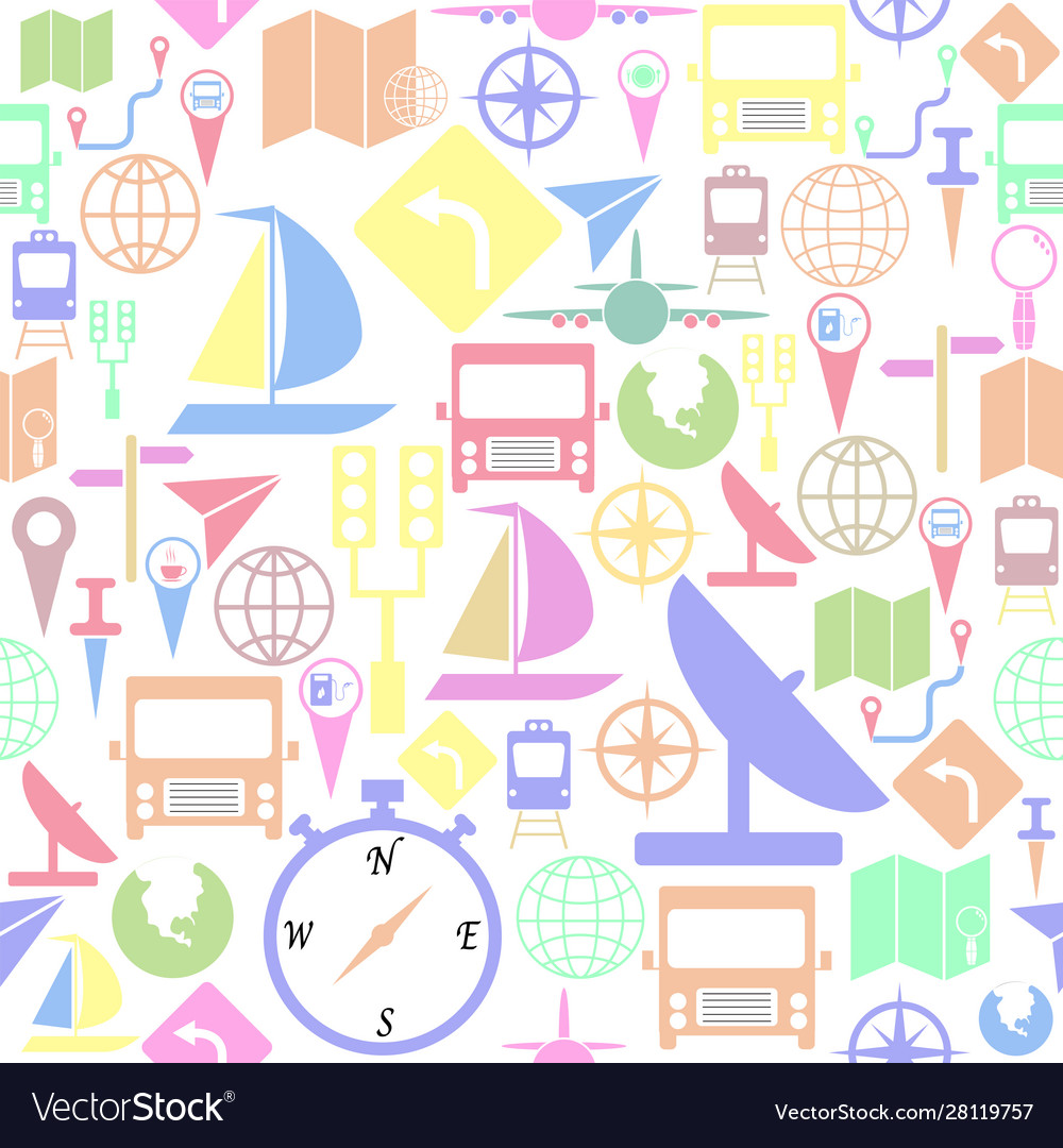 Map seamless pattern background icon