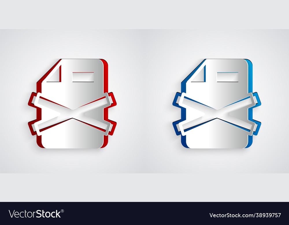 Paper cut delete file document icon isolated Vector Image Paper cut delete file document icon isolated