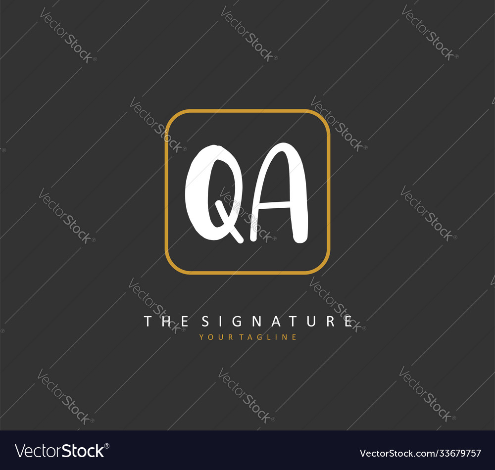 Q a qa initial letter handwriting and signature