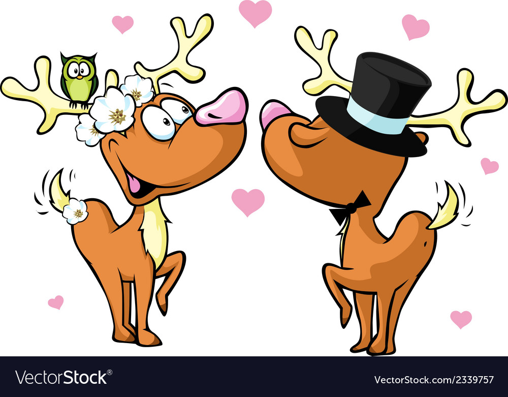 Romantic Reindeer Couple
