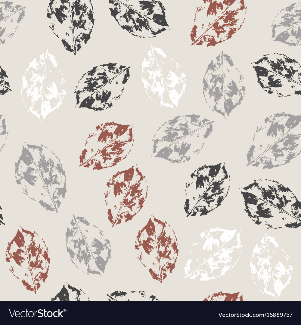 Seamless pattern with leaves on bright background