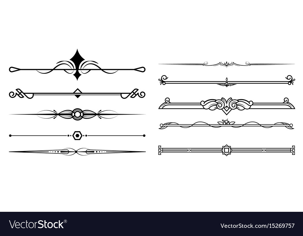 Set of decorative elements border and page rules Vector Image
