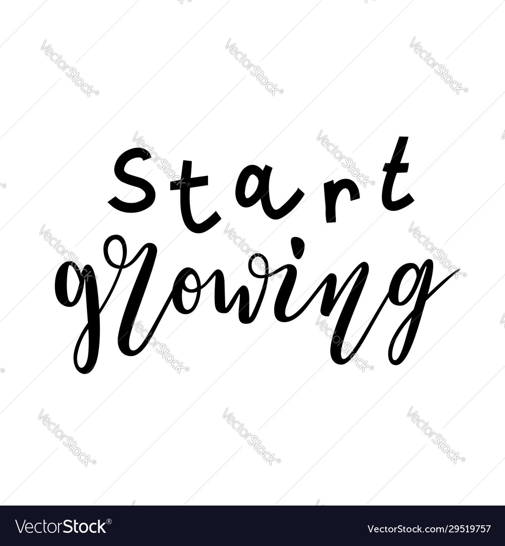 Start growing lettering isolated