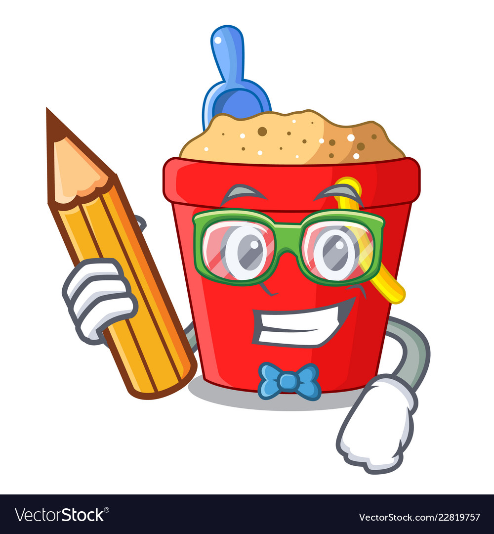 Student beach bucket shape the fun character