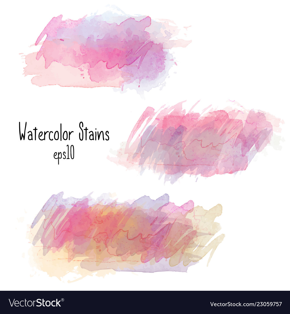 Watercolor stains collection isolated on white