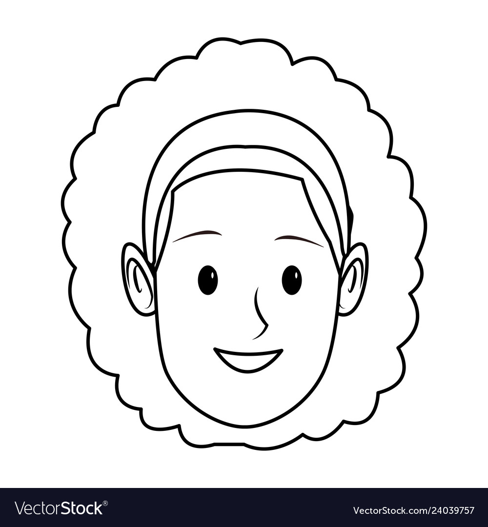 Young Woman Face Cartoon Royalty Free Vector Image