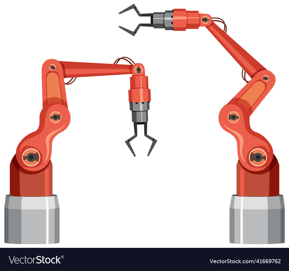 A robotic machine using in factory Vector Image A robotic machine using in factory