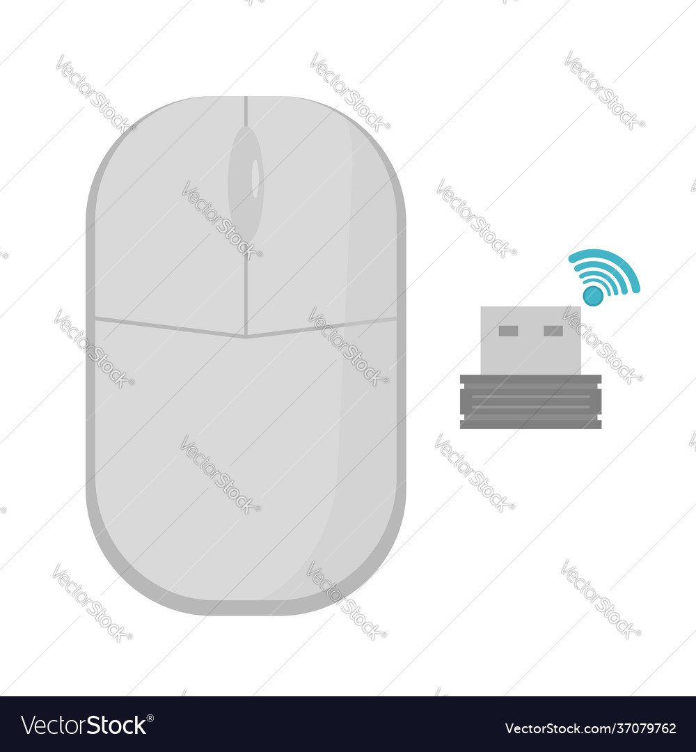 A wireless gray computer mouse in shape vector image A wireless gray computer mouse in shape