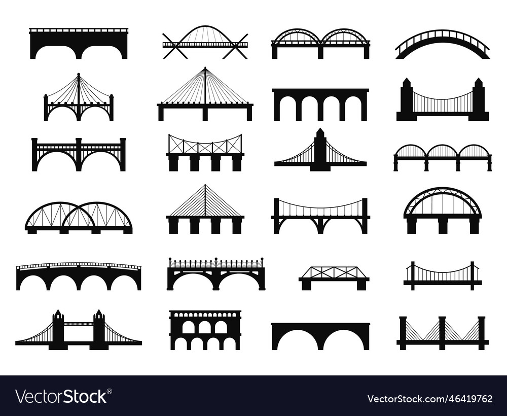 Bridge Icon Set Royalty Free Vector Image - Vectorstock