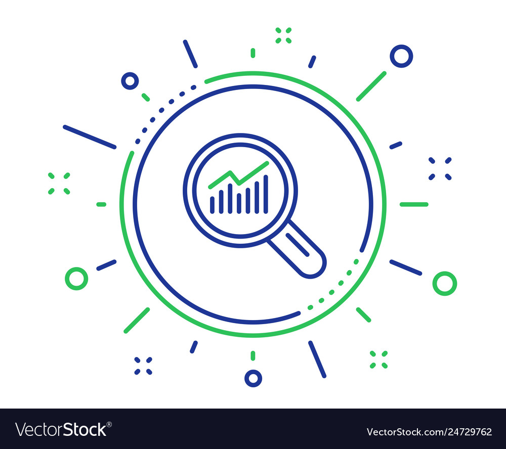 Chart Line Icon: Magnifier & Analysis